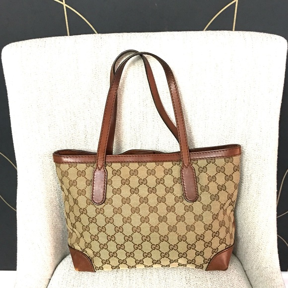 Gucci authentic brown monogram canvas tote bag - Picture 6 of 15